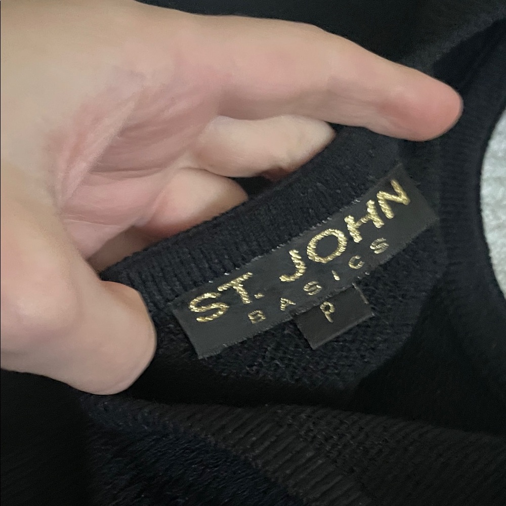 St. John knit 4 piece set BLACK pearl buttons gold zipper - Picture 12 of 16